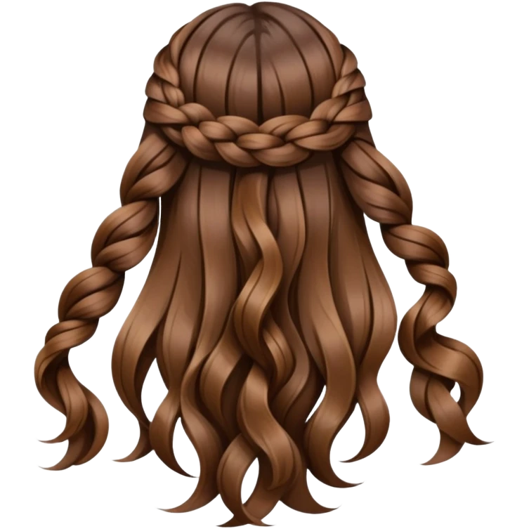 Back of brown hair showing braid emoji