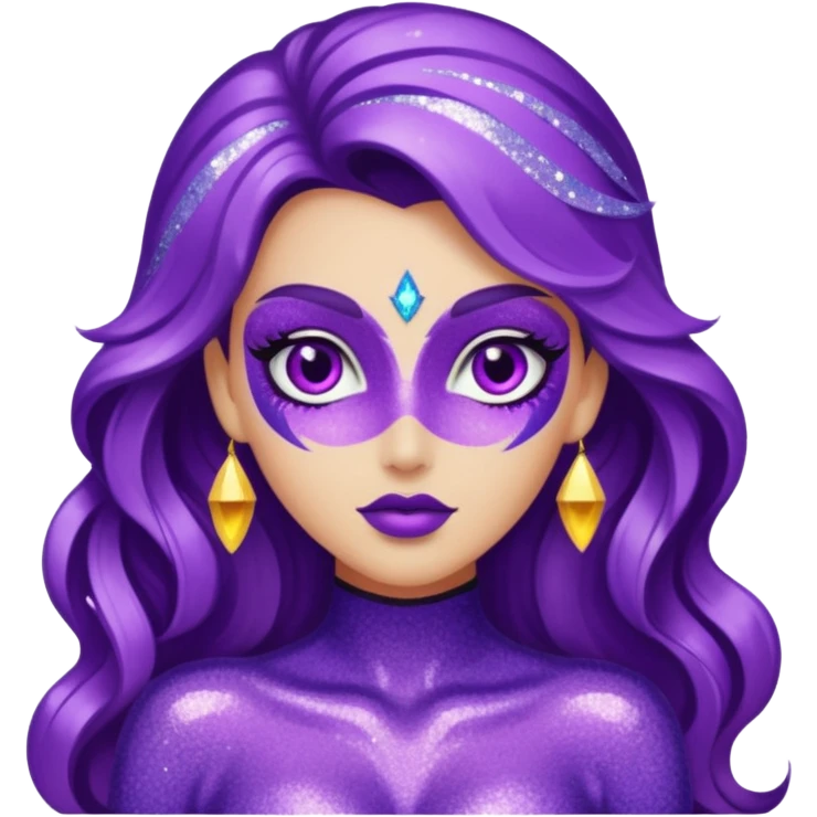 glitter purple siren emoji
