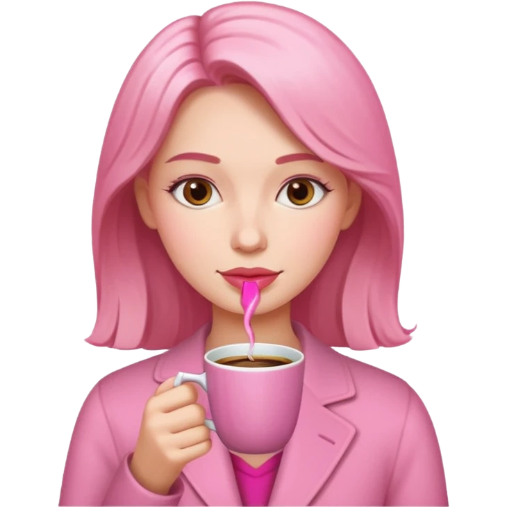 Mujer, te, café Rosa  emoji