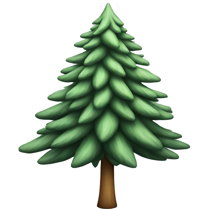  actual white fir christmas tree isolated.  emoji
