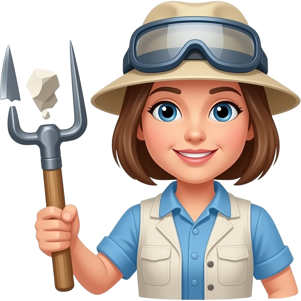 Lady Geologist with geological pick emoji
