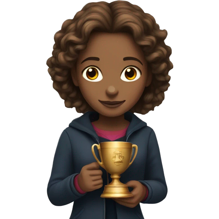 Hermione holds the winner's cup in her hand emoji