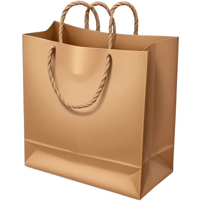 A paper shopping bag with twisted handles and slight crinkles emoji