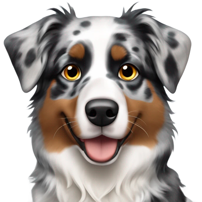 Blue Merle Australian shepherd that’s mostly black and brown emoji