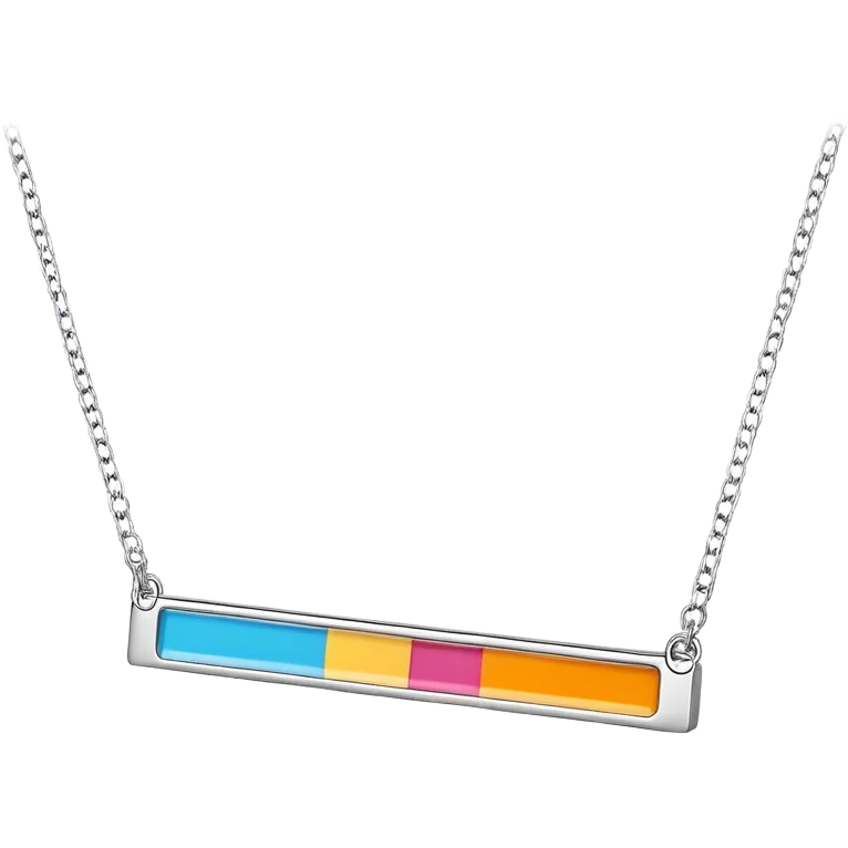 Tempering colors horizontal bar necklace  emoji
