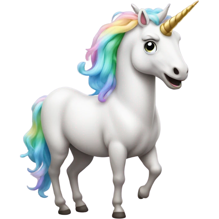 A unicorn farting emoji