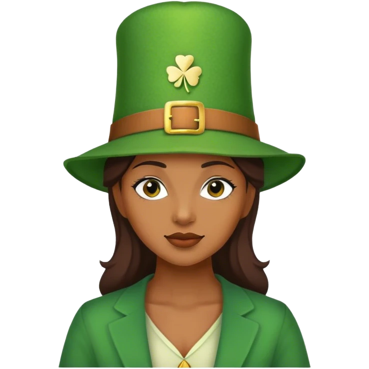 Brown woman st Patrick’s day emoji