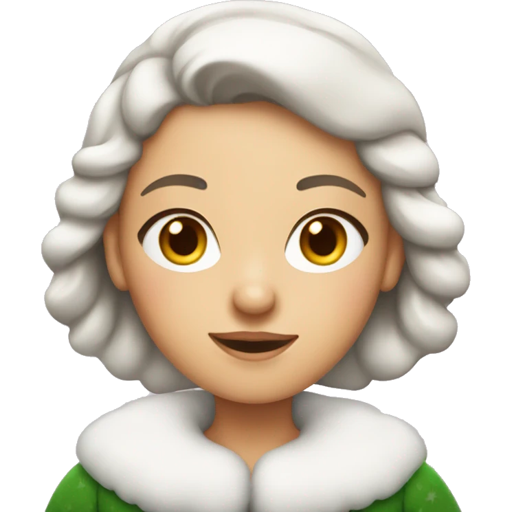 Caucasian Girl dressed like Kris Kringle emoji