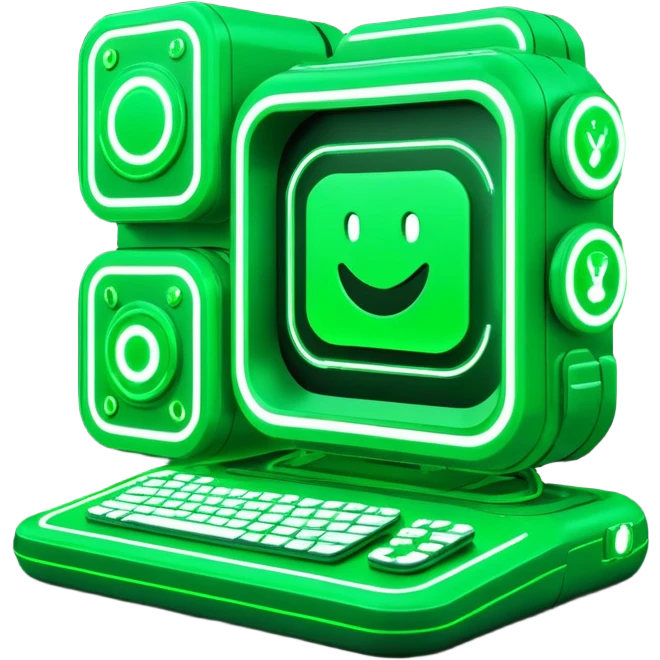 Modern Green Cyber Gaming Aesthetic Scenery Deco emoji