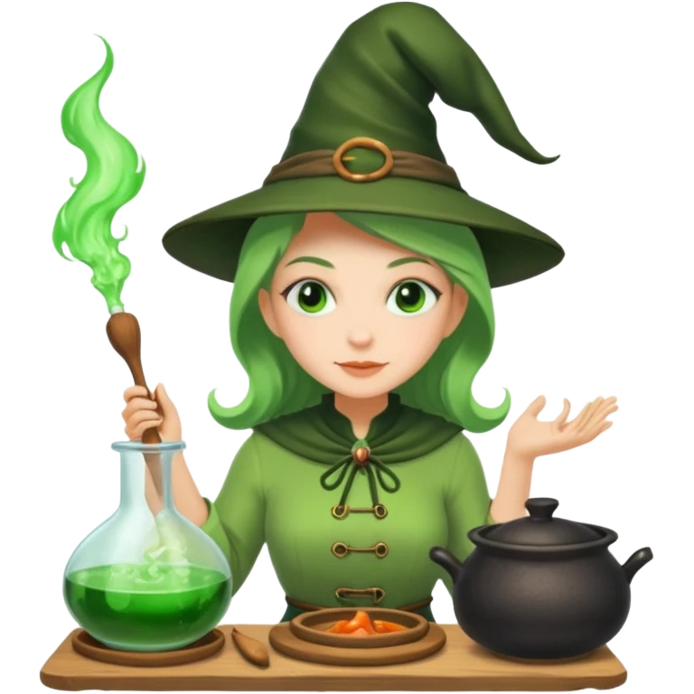 green witch cooking potion emoji
