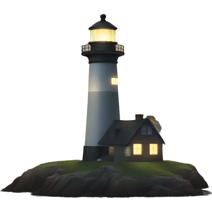 Lighthouse with light shining into the dark emoji