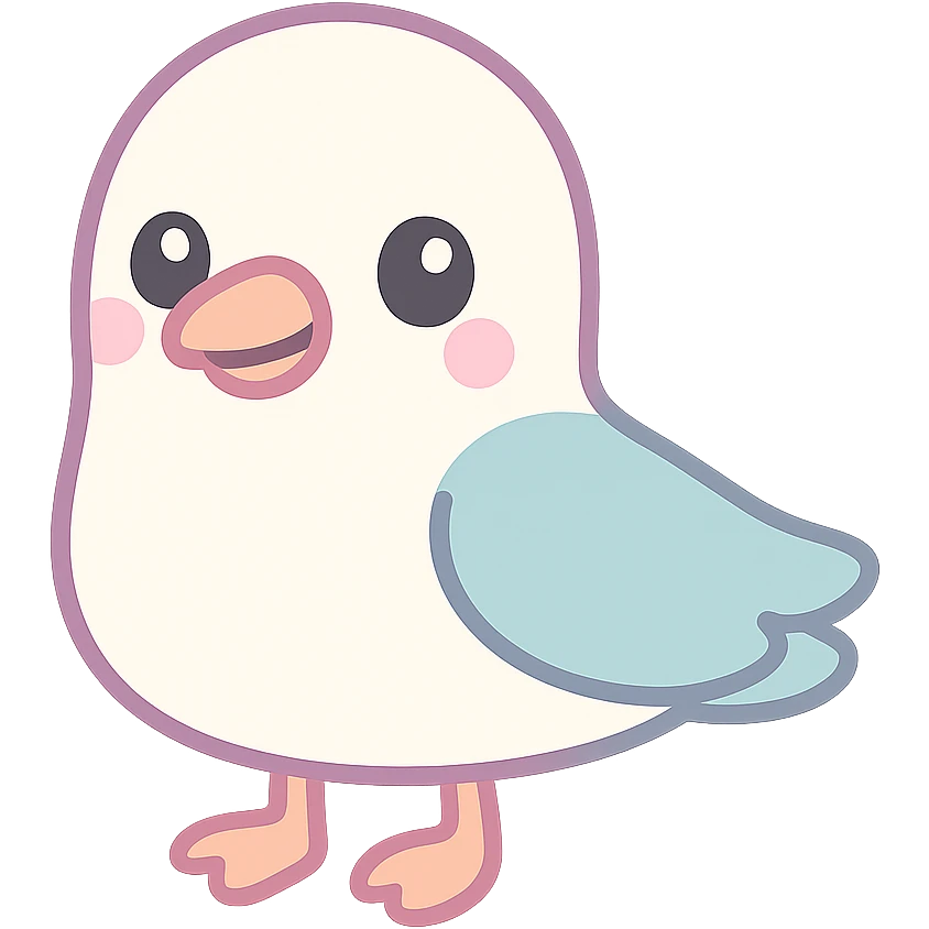 colorful and cute seagull emoji