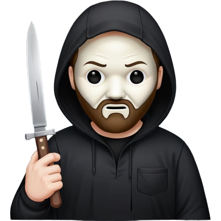 ghostface with black shirt and knife emoji
