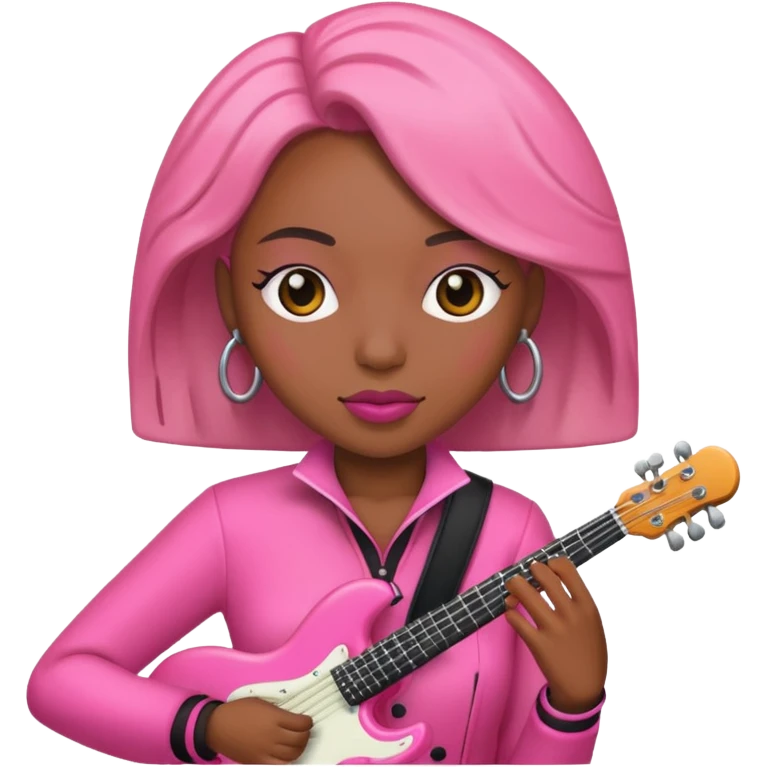 pink musician black woman  emoji