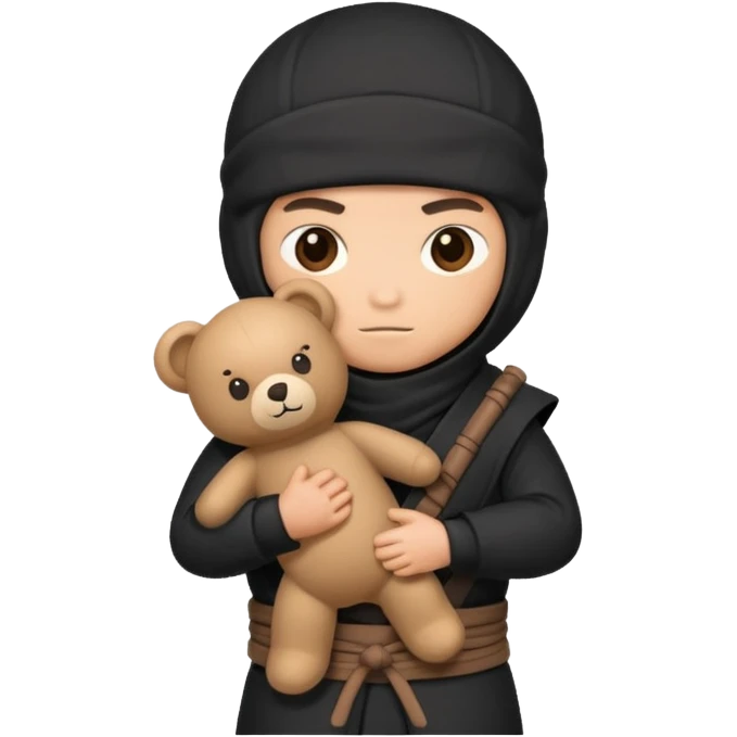 Ninja with teddy bear toy  emoji