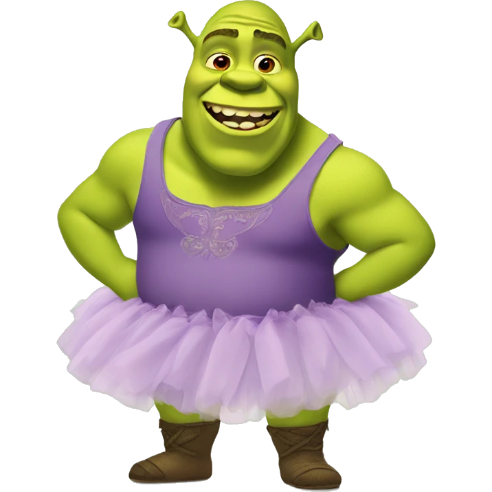 shrek wearing a tutu emoji
