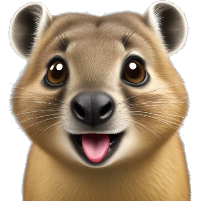 Hyrax sticking tongue out  emoji