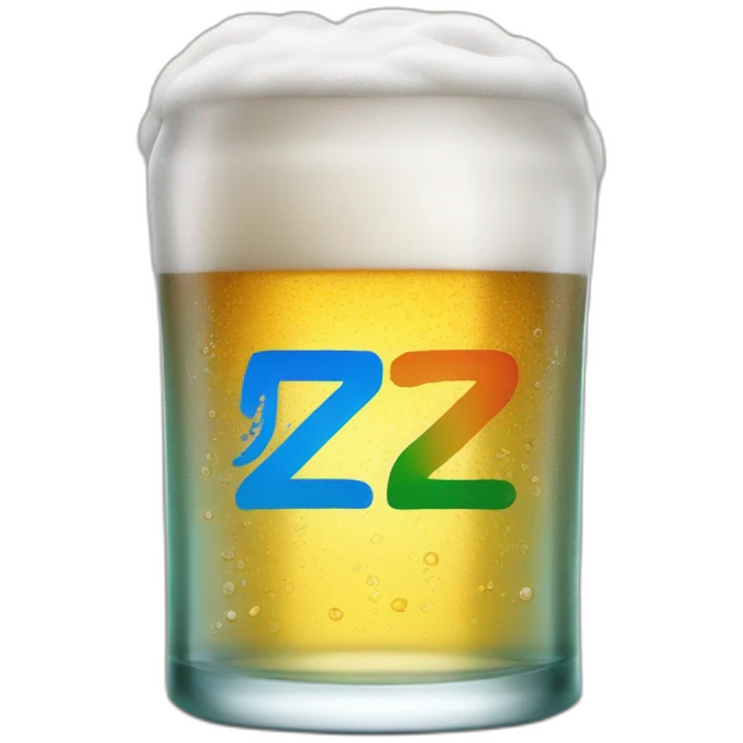 Une bière avec un logo « z » dessus emoji