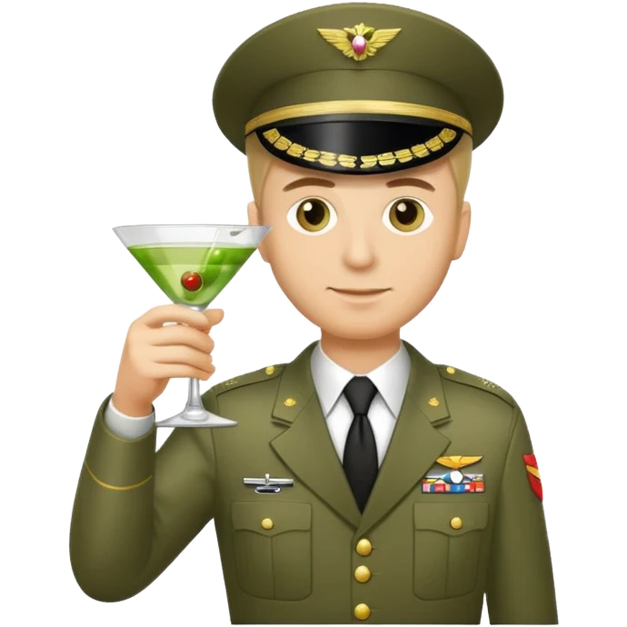 military man with a martini glass emoji