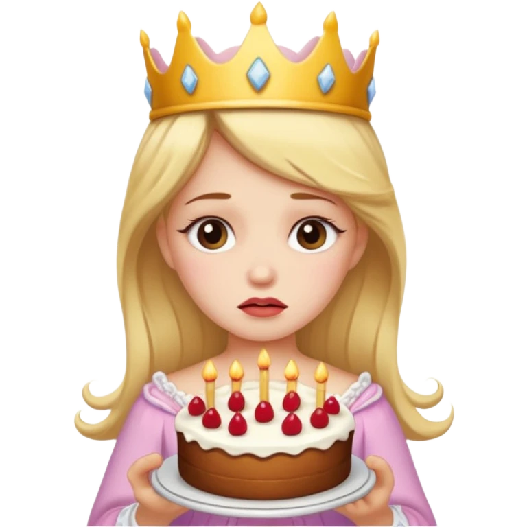 Princess sad eating cake emoji