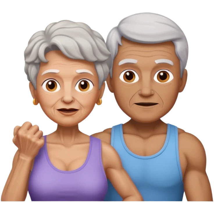 granny with a young pumped up guy emoji iOS 18.1 emoji