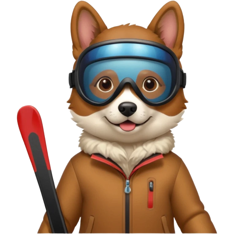dog skiing emoji