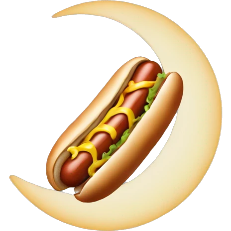 Hot dog on the moon ￼ emoji