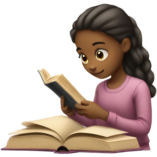Girl puts a book emoji