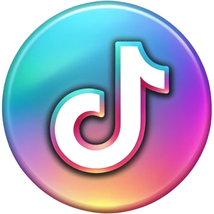 tiktok logo thats glowing transparent background but make it shiny glow emoji