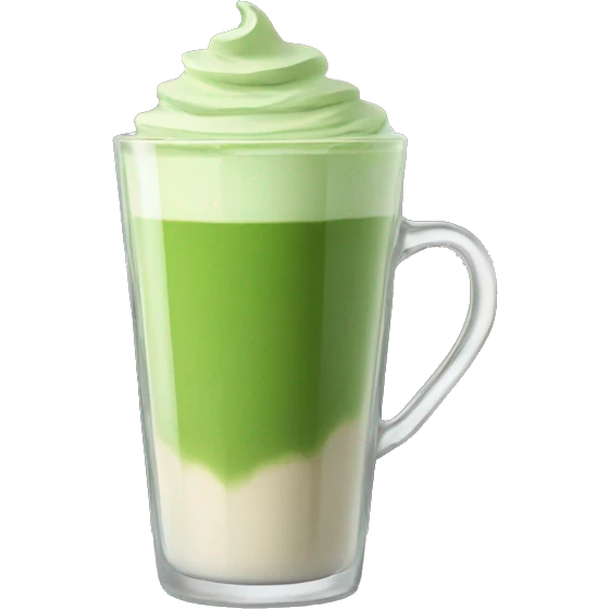 Matcha latte in high glass cup emoji