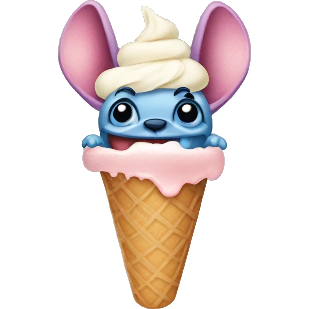 Stich eathing ice cream emoji