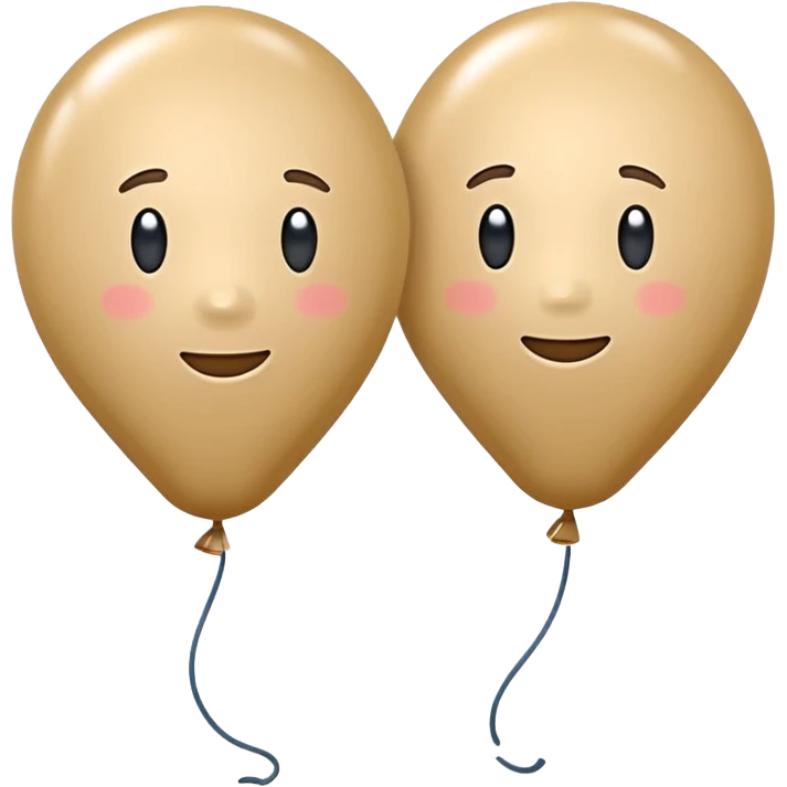 Two beige balloons left up, right down emoji