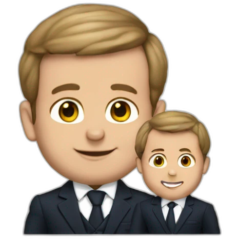 Macron déguisé en bébé emoji