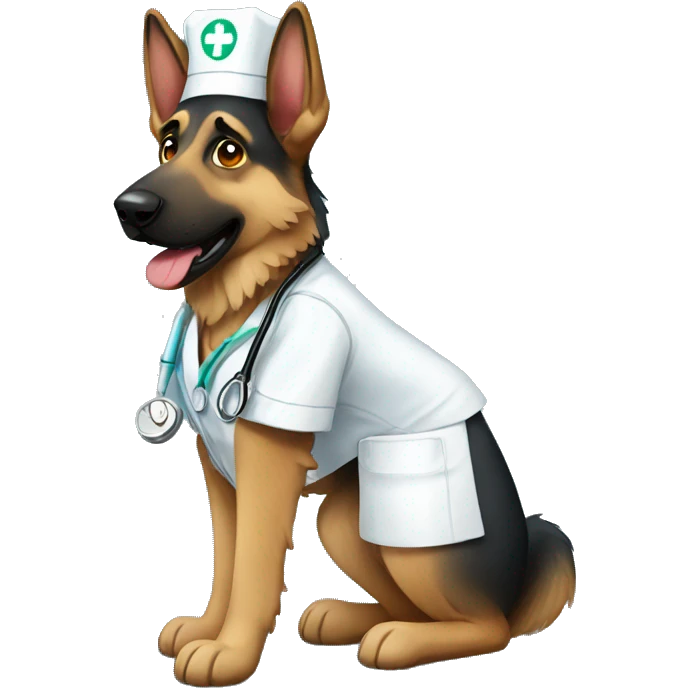 German shepherd nurse emoji