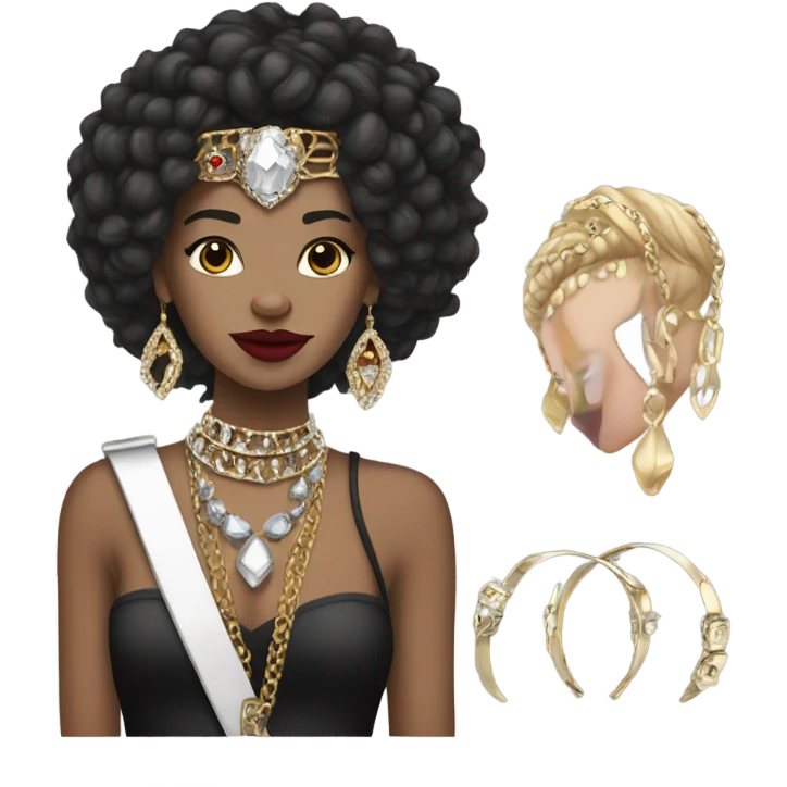 Light skin girl girl Use my image i am Deborah as a Queen of rock with jewelry emoji