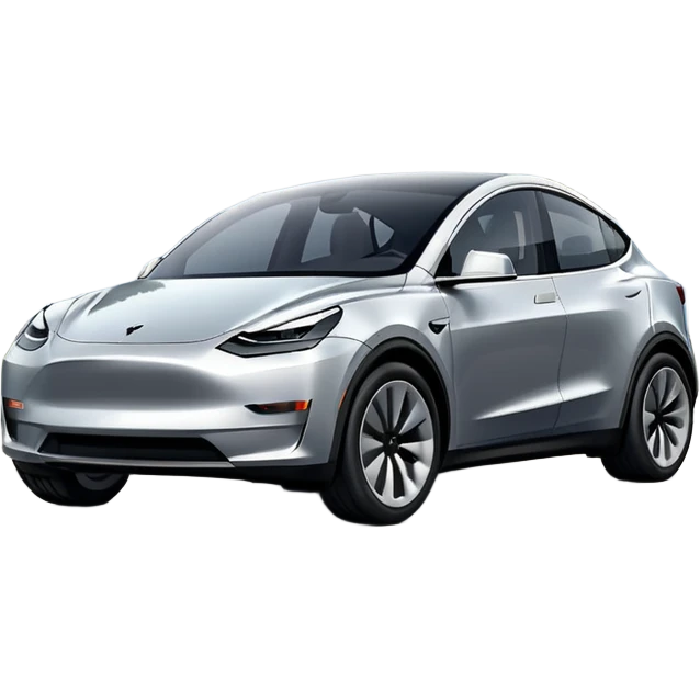 A Tesla Model Y parallel parking at a curb emoji