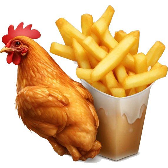 Chicken wings with fries and milktea emoji