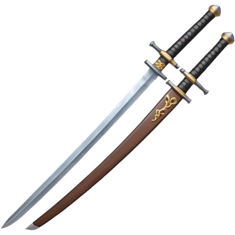 A samurai sword and an anvil emoji