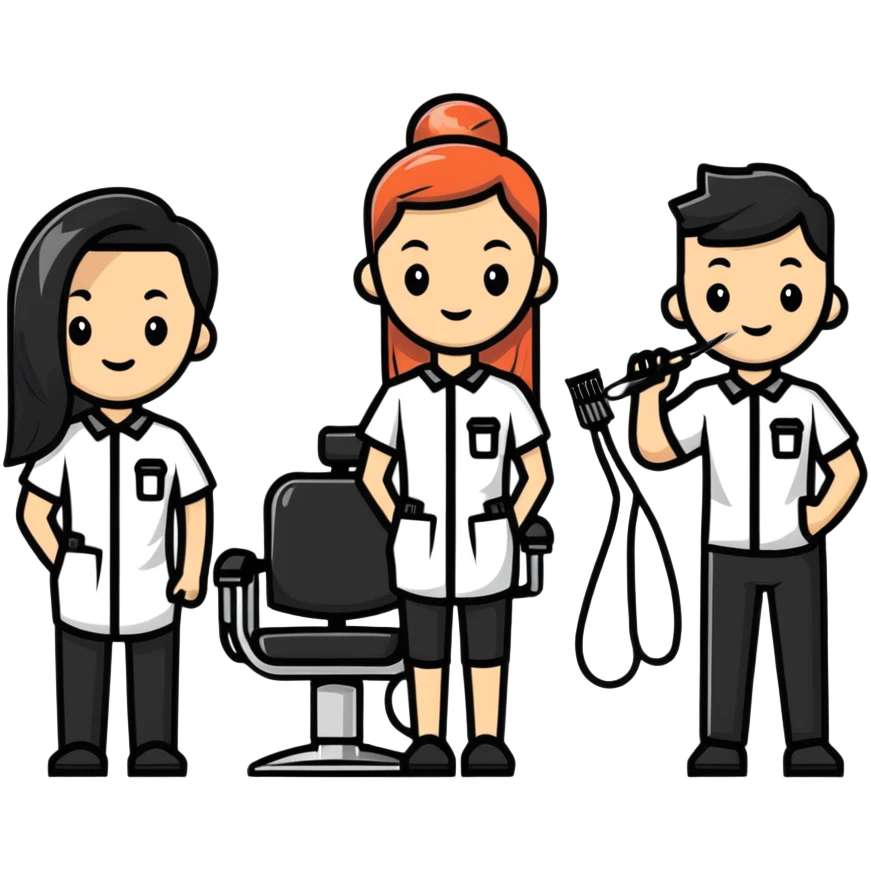 professional hair salon staff team emoji