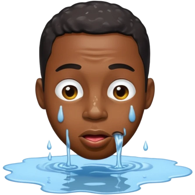 Sexual pleasure wet puddle licking head down black man emoji