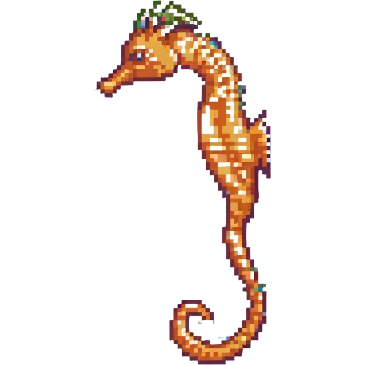 orange seahorse facing left emoji