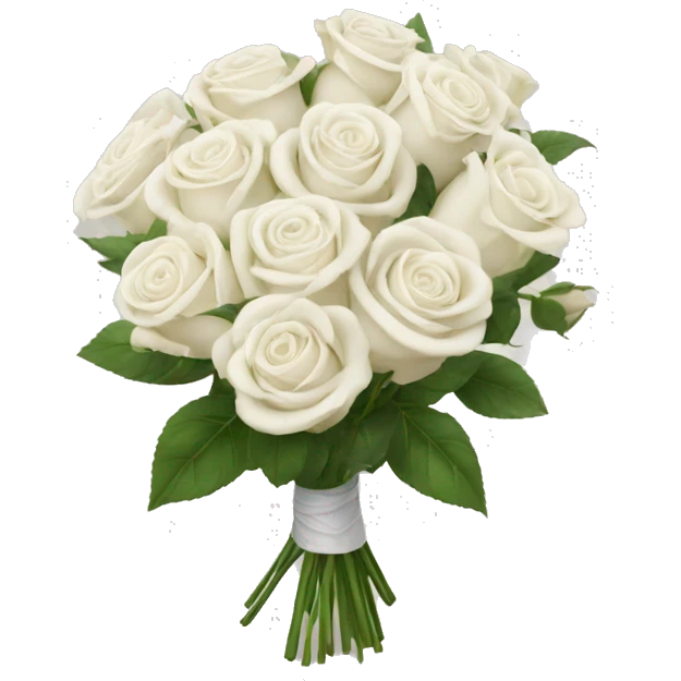 bouquet of white roses emoji