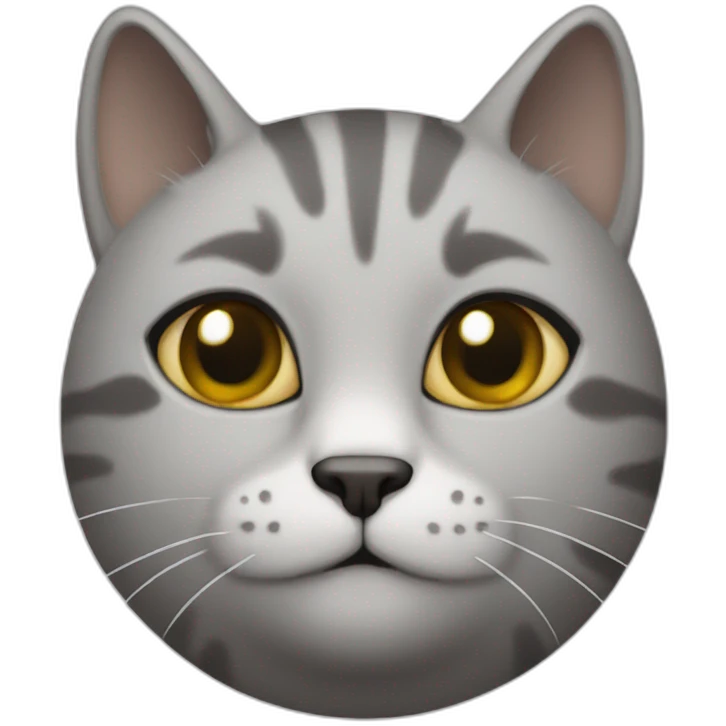 a round-faced cat with a grey beehive and no pattern all over emoji