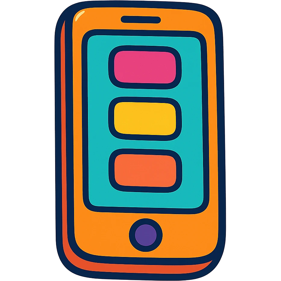 vibrant cartoon style cell phone emoji