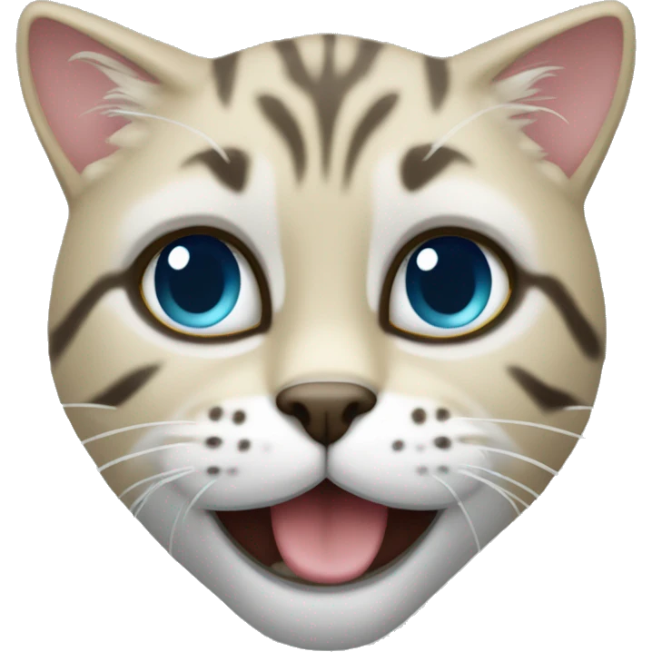 белый котенок с голубым и с зеленым глазом emoji