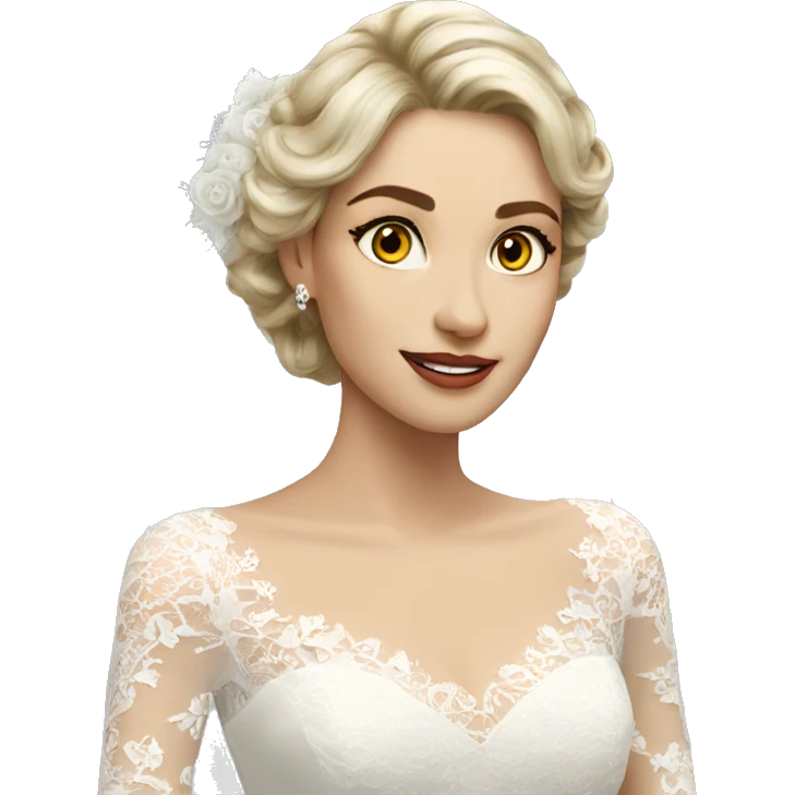 Long sleeve lace wedding dress emoji