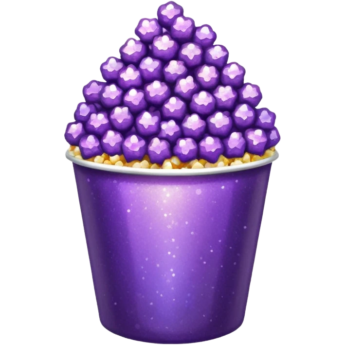 Glitter purple popcorn emoji