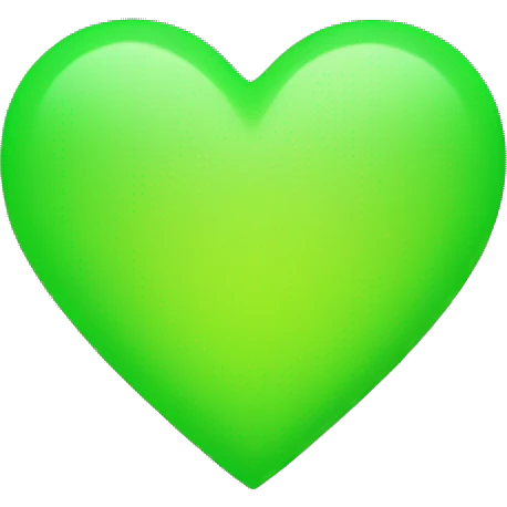 fluorescent green heart emoji