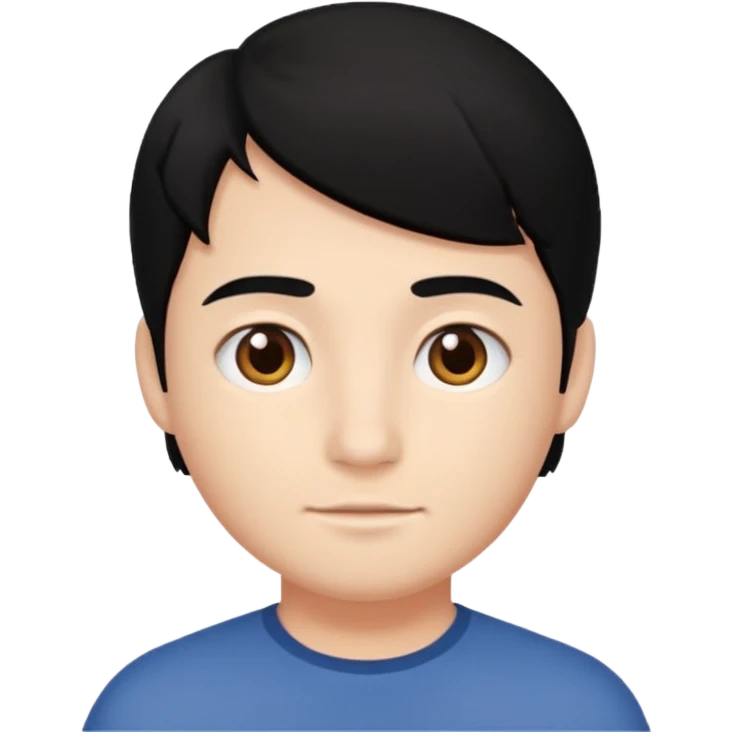 می سیاه و لخت صورت گرد بدون ریش و سبیل چشم قهوه ای emoji