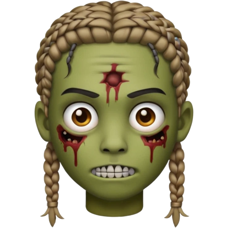 can you make an boy zombie emoji with small stitch braids and a eyebrow piercing on his right eyebrow and a diagonal eyebrow piercing on his left eyebrow emoji